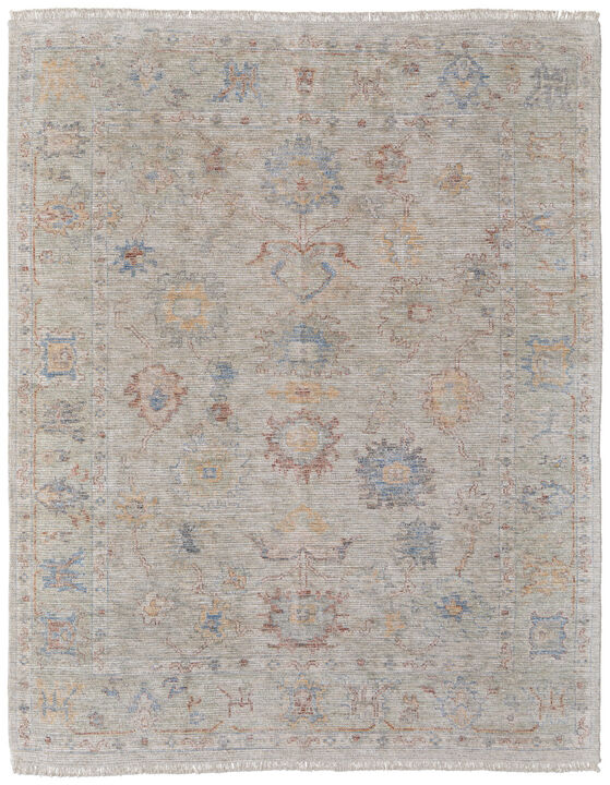 HomeRoots Floral Hand Woven Distressed Area Rug With Fringe