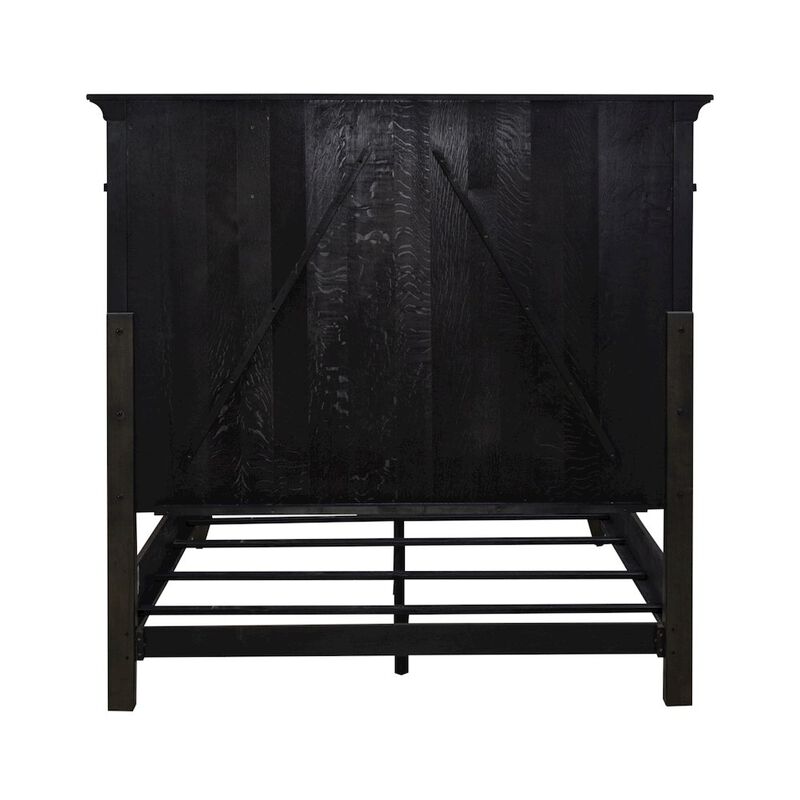 Liberty Furniture Queen Panel Bed in Rubberwood Solids & Split Heart White Oak Veneers image number 2