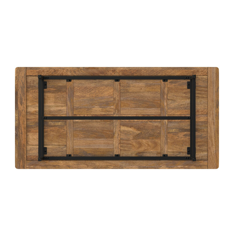 Campbell 72 inch x 36 inch Rectangle Modern Industrial Dining Table in Burnt Wax