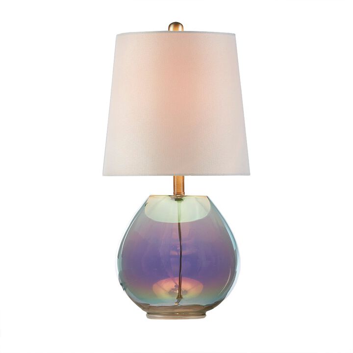Gracie Mills Arturo Radiant Luminescence: Iridescent Glass Table Lamp