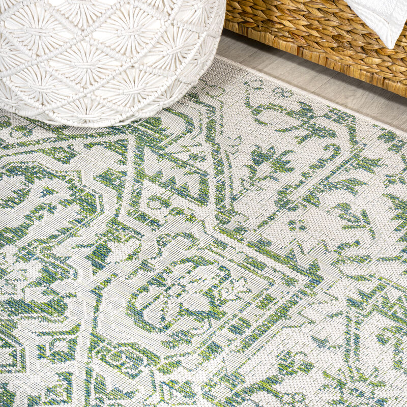 Estrella Bohemian Medallion Textured Weave Square Indoor/Outdoor Area Rug