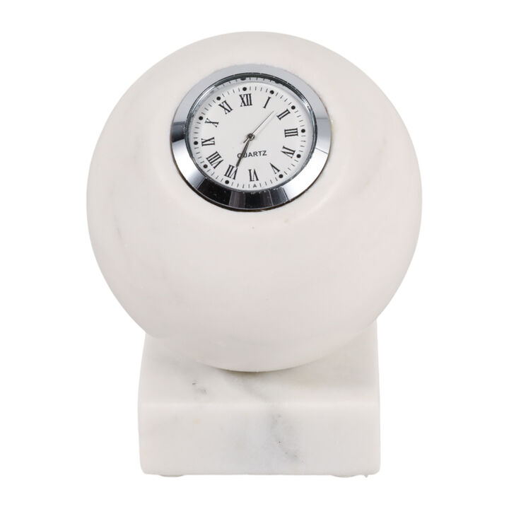 5x4 Round Marble Clock On Base
