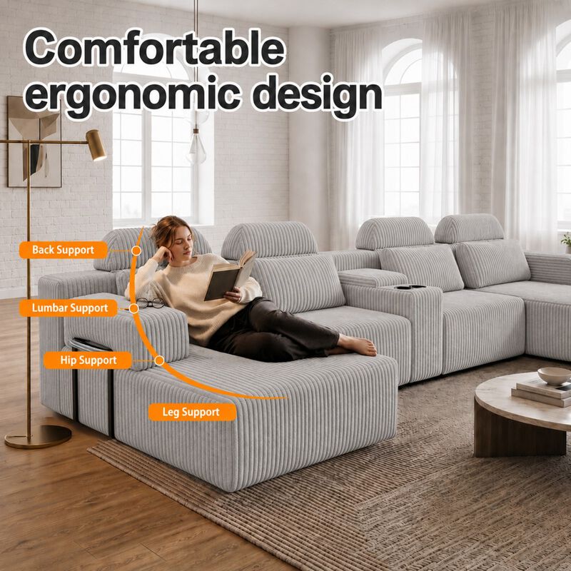 Kupkex U-Shaped Sectional Sofa image number 4
