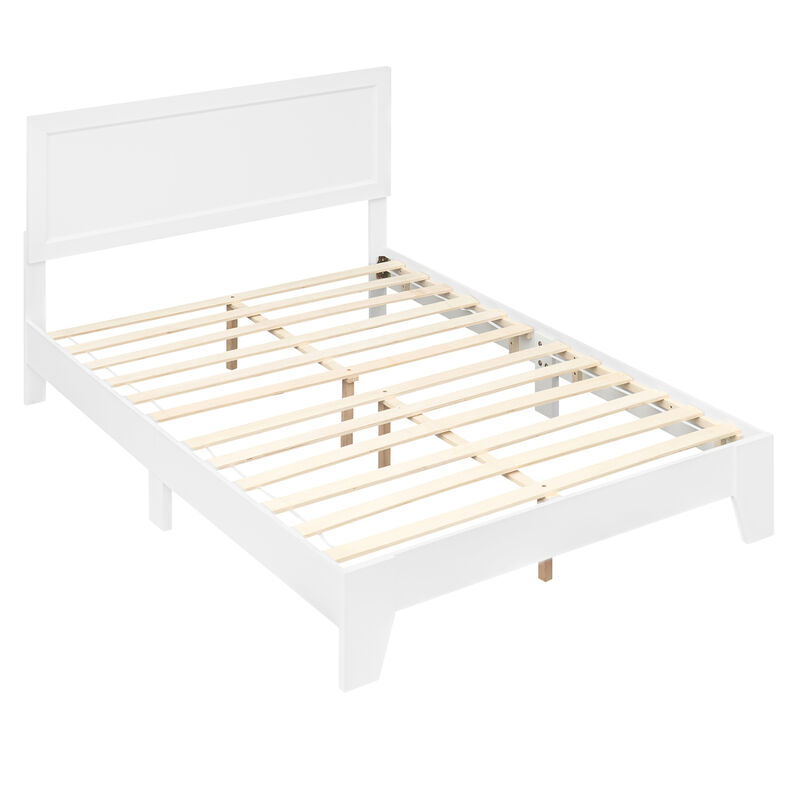 Full Size Upholstered Bed Frame with Headboard, No Box Spring Needed image number 0