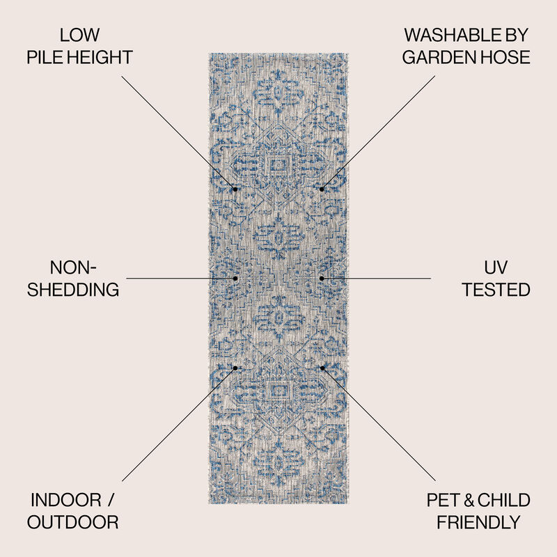 Estrella Bohemian Medallion Textured Weave Indoor/Outdoor Area Rug
