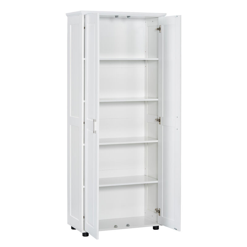 White Storage Cabinet with Two Doors for Bathroom