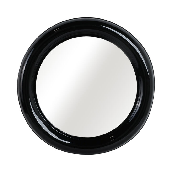 Metal 36" Round Mirror, Black