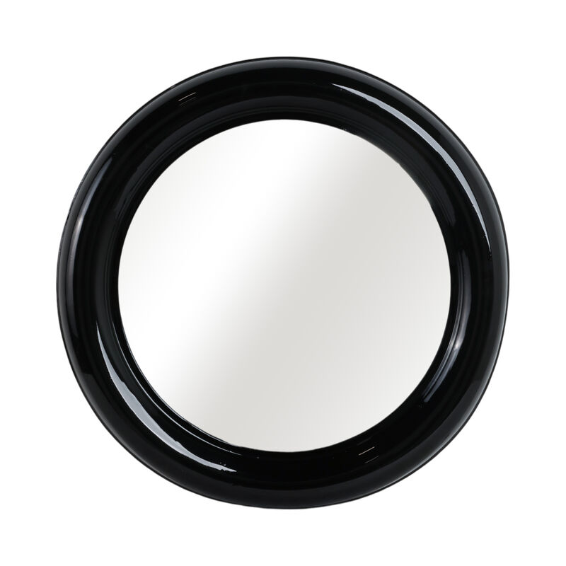 Metal 36" Round Mirror, Black image number 0