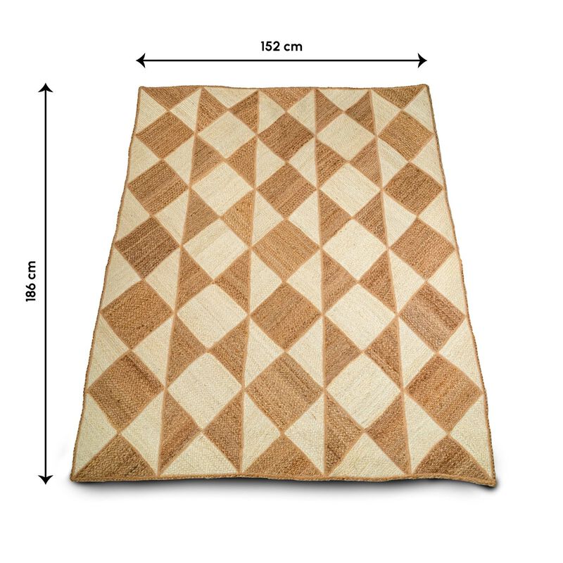 Hand Woven Two Tone Geometric Jute Carpet image number 2