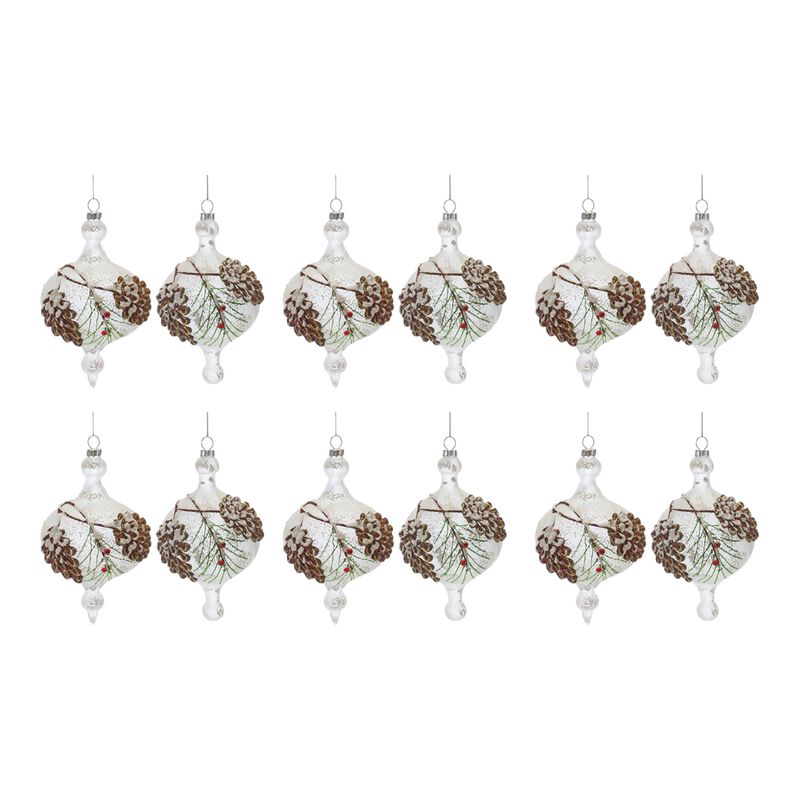 Ornament (Set of 12) 6"H Glass