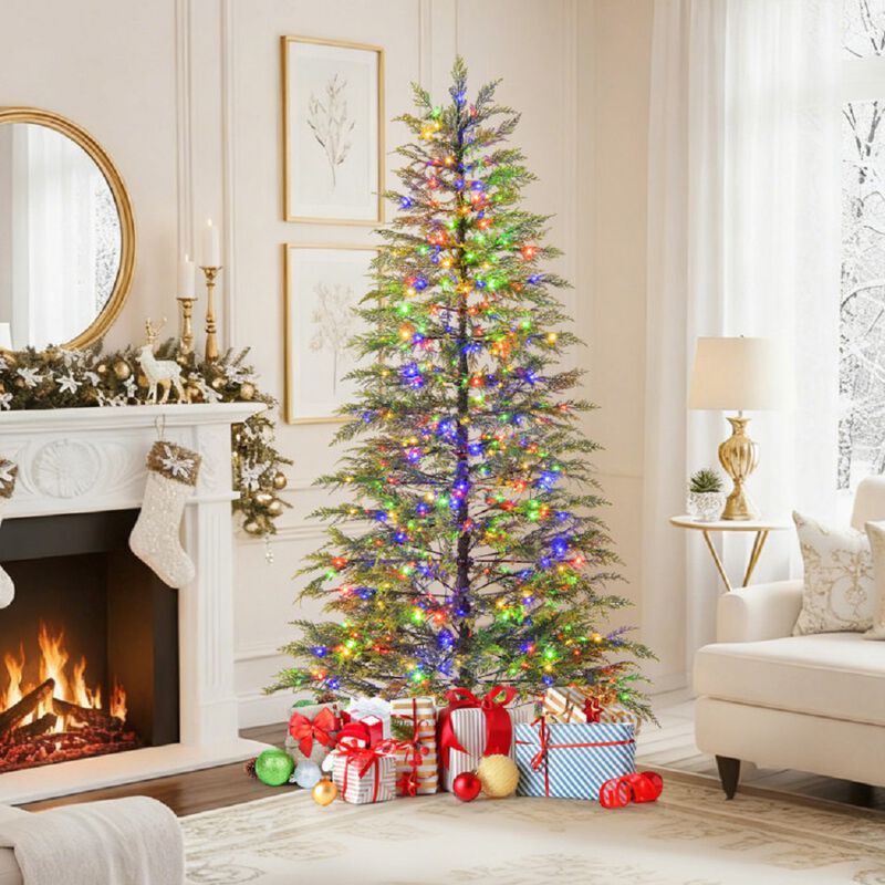 Holiday Artificial Christmas Tree with Colorful LED Lights and Branch Tips image number 4