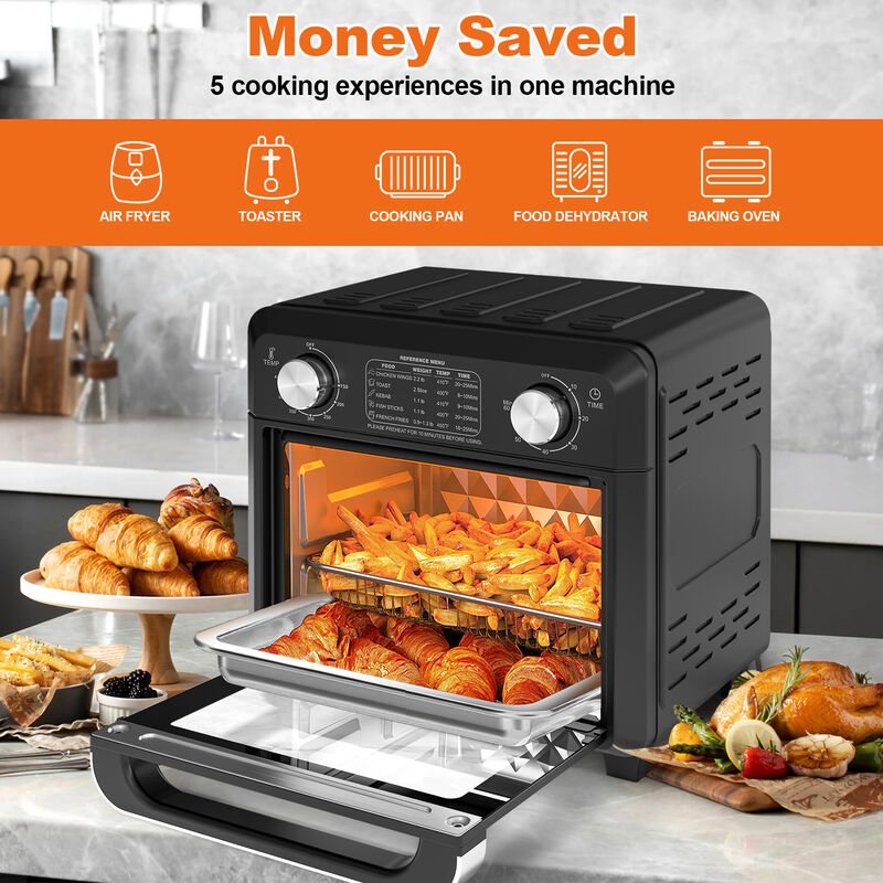 11QT Compact Air Fryer Toaster Oven, Countertop Oven, Warm, Broil, Toast, Bake, Air Fry, Oil-Free image number 6