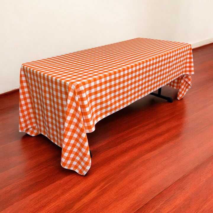 Checkered Polyester Rectangular Tablecloth 60 by 126 Inch for Dining Tables