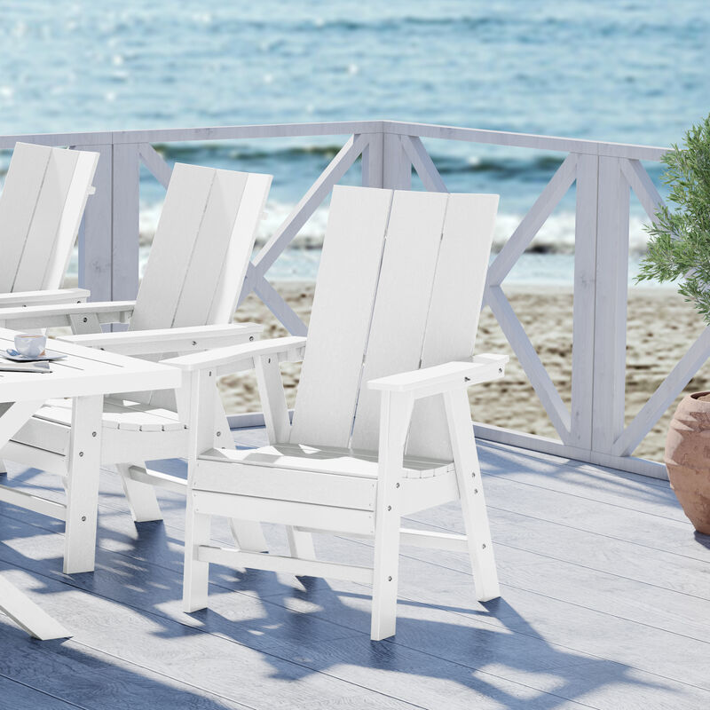 WestinTrends Outdoor Patio HDPE Plastic Modern Adirondack Dining Chair