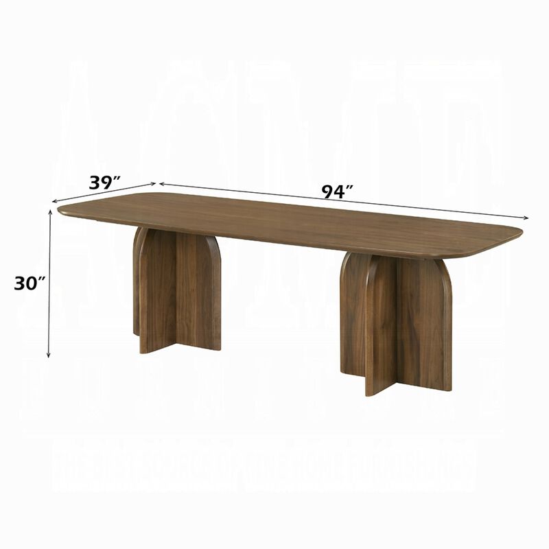 Dio Dining Table, 94 Inch Top, Cross Pedestal Base, Dark Walnut Brown image number 7