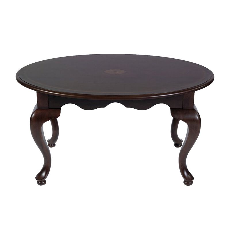 Butler Specialty Mareo 38 in. W Oval Wood Traditional Queen Anne Coffee Table, Cherry image number 3
