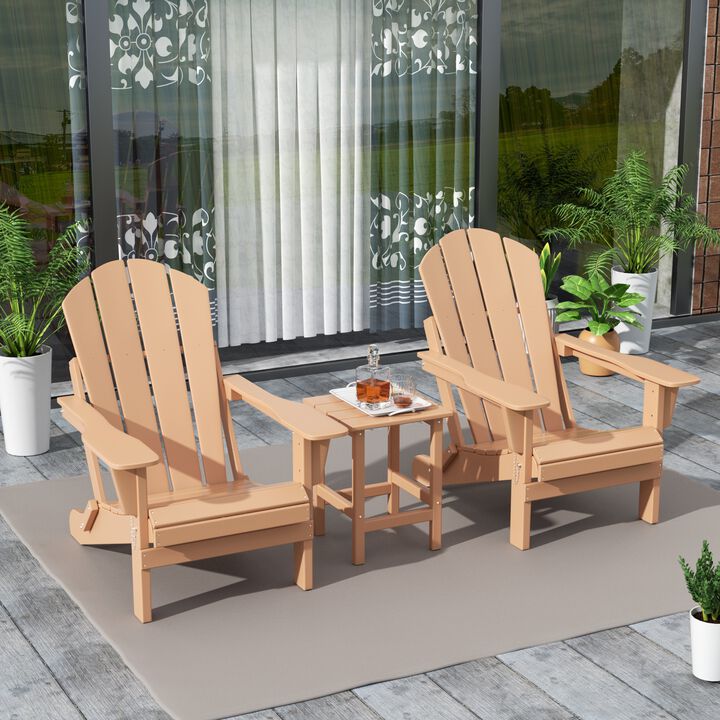 WestinTrends 3-Piece Outdoor Patio Adirondack Chairs with Side Table Set