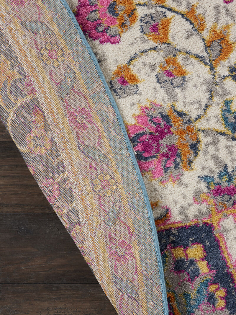 Passion PSN22 Ivory/Multicolor 4' x Round Rug image number 1