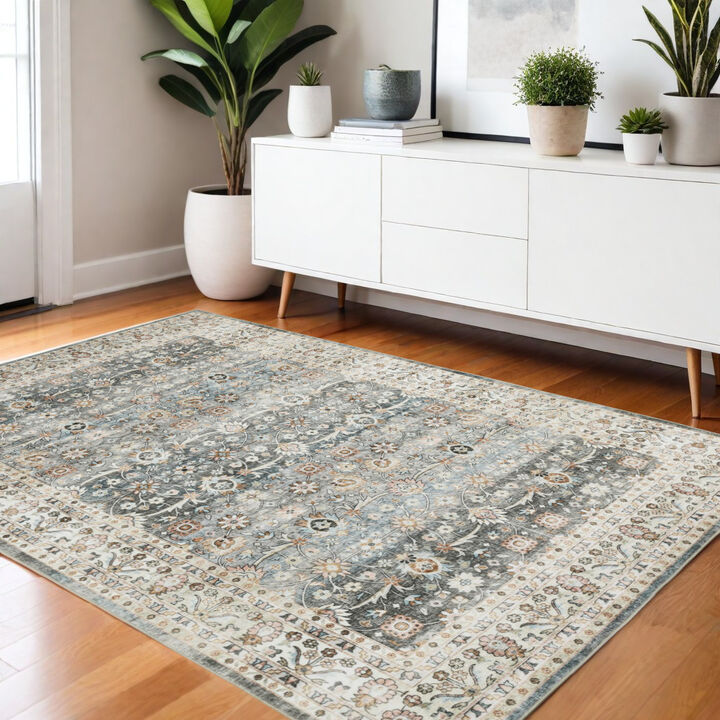 HomeRoots Oriental Distressed Area Rug