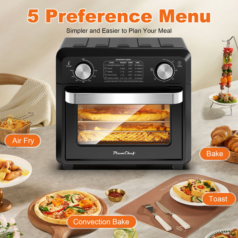 11QT Compact Air Fryer Toaster Oven, Countertop Oven, Warm, Broil, Toast, Bake, Air Fry, Oil-Free image number 5