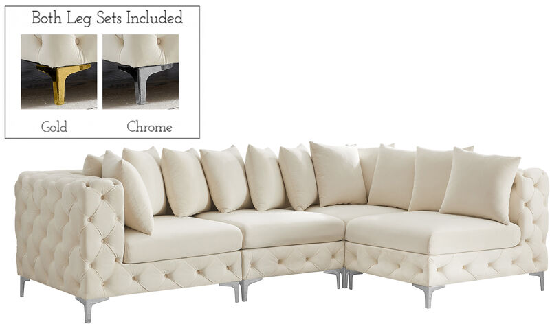 Meridian Furniture Tremblay Cream Velvet Modular Sectional image number 1