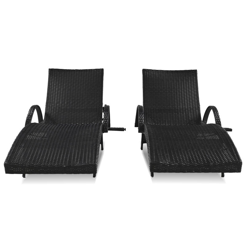 Merax Solid Outdoor Wicker Chaise Lounge Chairs image number 0