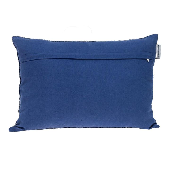 Homezia Shimmering Blue Beaded Luxury Throw Pillow