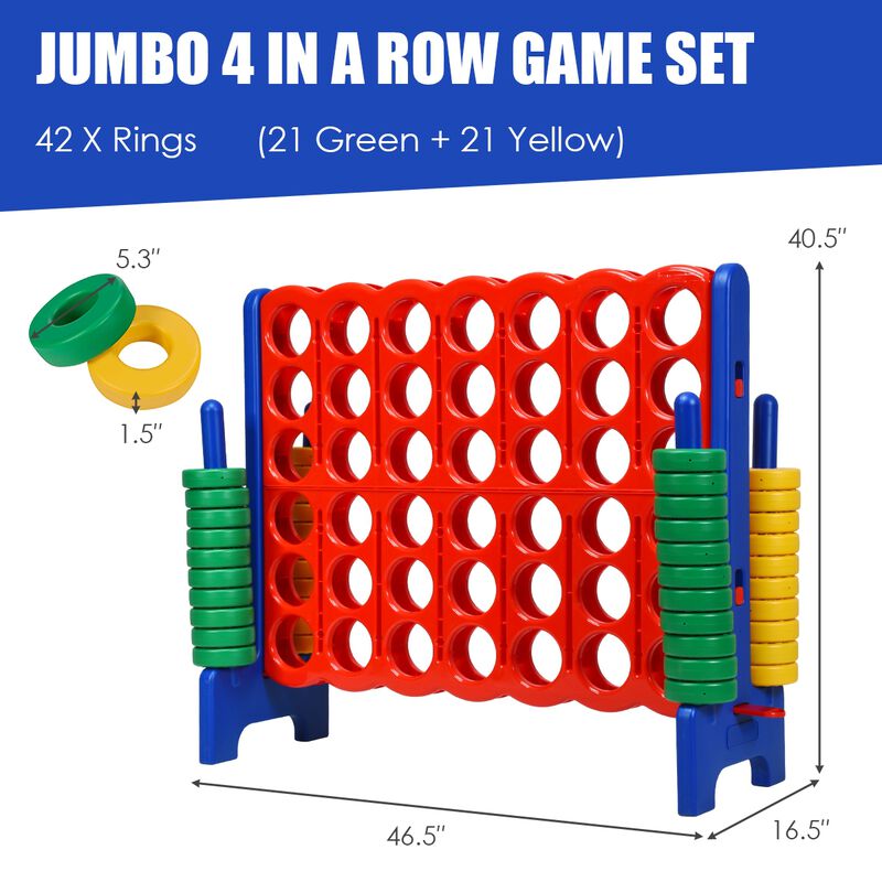 Family-Sized 4-to-Score Game with Jumbo Rings &ndash; Quick-Release Reset for Endless Play