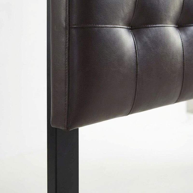 Upholstered Vinyl King Headboard with Elegant Padded Design and Durable Finish image number 5