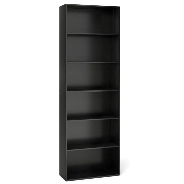 Hivvago 6-Tier Bookcase with 6 Open Shelves and Anti-Toppling Kits