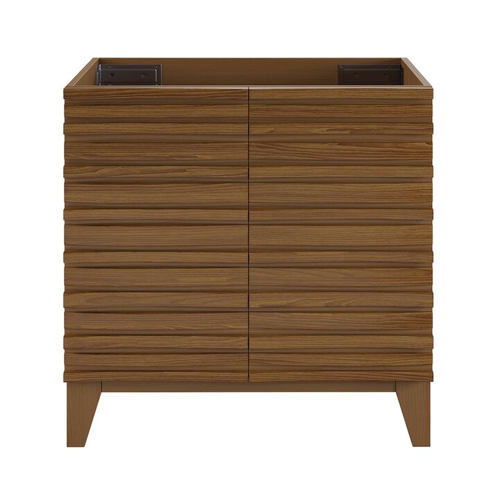 Cascade 30" Freestanding Bathroom Vanity Cabinet without Top in Brown Oak