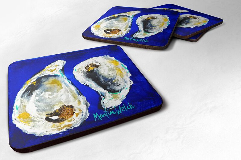 Caroline's Treasures MW1031FC Oyster I Hear You Foam Coasters (Set of 4), 3.5 H x 3.5 W, Multicolor image number 0