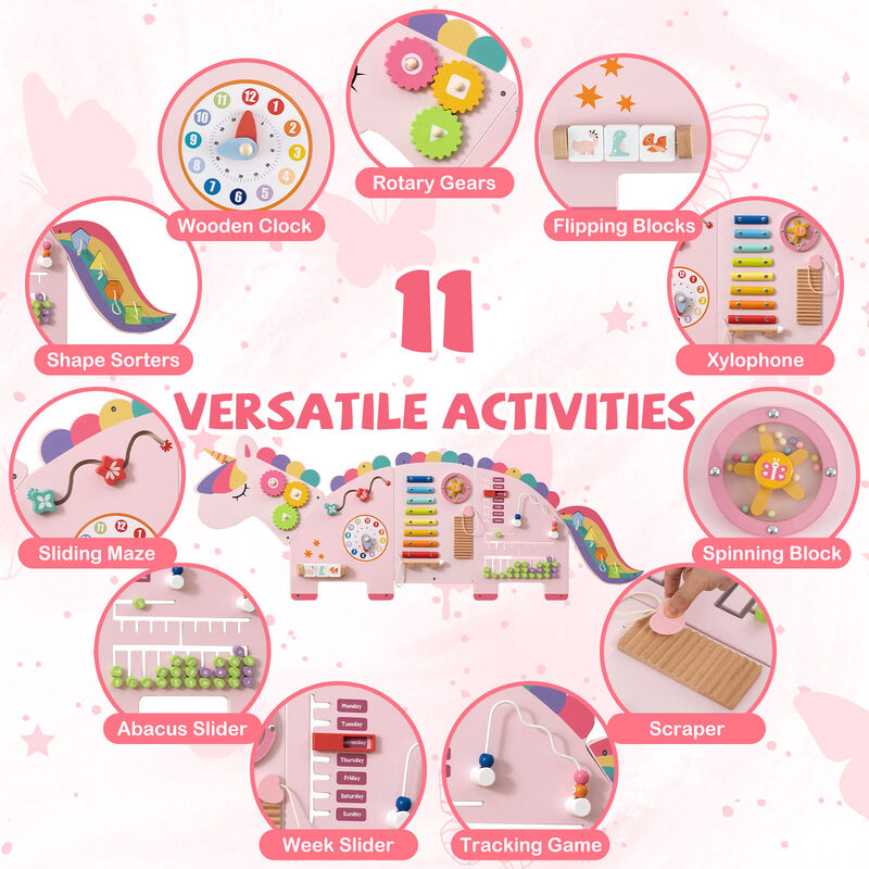 Dinosaur Busy Board 11-in-1 Activity Wall Panels for Education & Early Development image number 4
