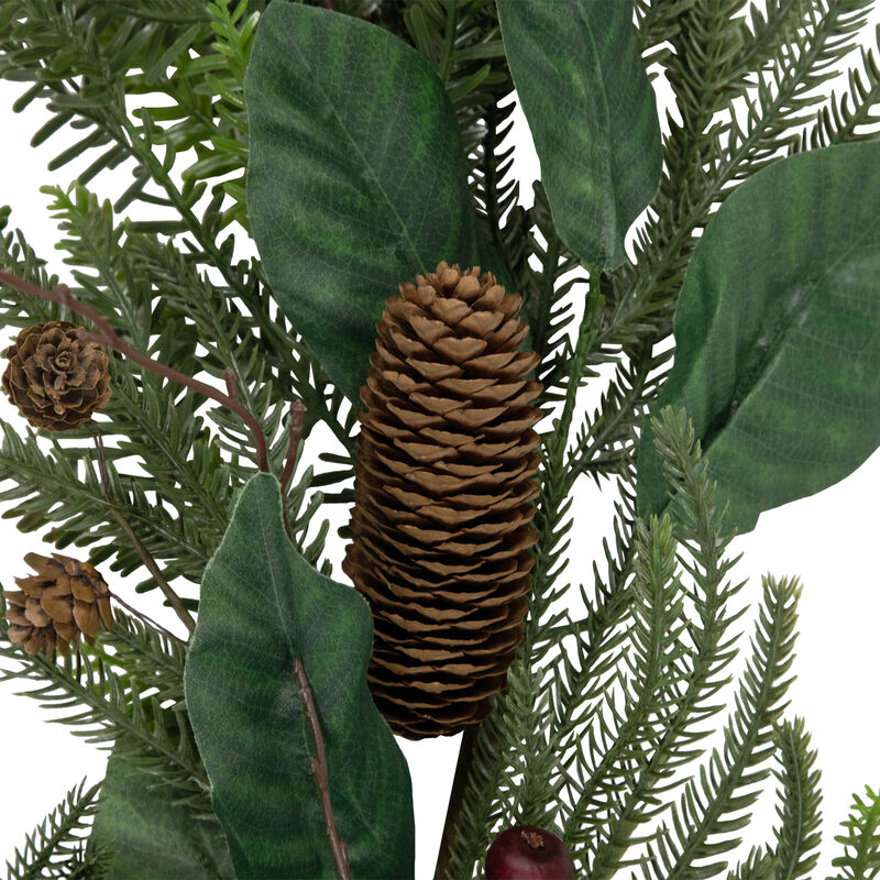 6' Mixed Foliage with Pine Cones and Berries Christmas Garland  Unlit image number 4