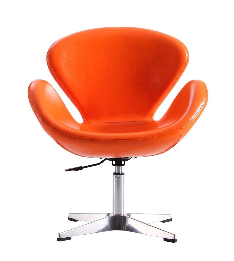 Raspberry Swivel Accent Chairs in Orange (Set of 2)