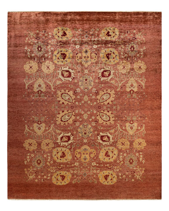 Eclectic, One-of-a-Kind Hand-Knotted Area Rug  - Pink, 7' 10" x 10' 1"