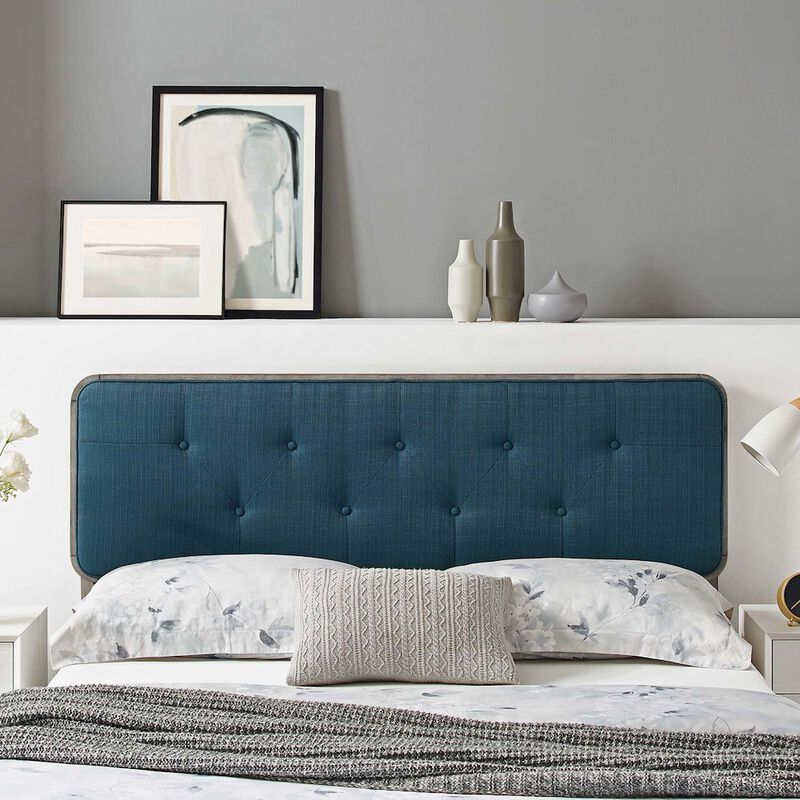 Modway Collins Tufted Twin Fabric and Wood Headboard in Gray Azure image number 8