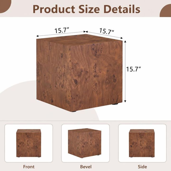 GOODSILO Minimalist Square Modern Coffee Table with Smooth Natural Wood Texture, Stylish Accent Center Table for Contemporary Living Spaces