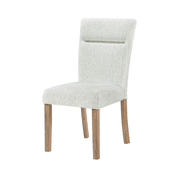 Light Grey Upholstered Dining Chairs Set of 2