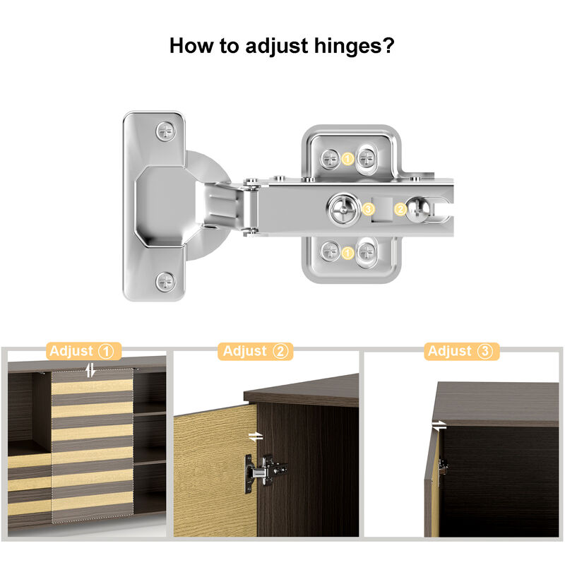 TATEUS 55" Buffet Sideboard Cabinet Storage - Versatile Kitchen Cabinet with Hand Carved Craftsmanship, 2 Drawers, 3 Doors & Adjustable Shelf