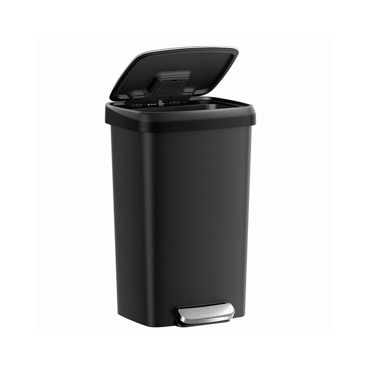 12-Gallon Kitchen Trash Can – Large Capacity Garbage Bin with Lid for Home, Office, or Pantry Use