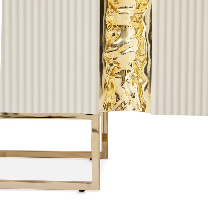 Michael Amini Lisbon Console Table - Silken Matte Cream image number 6