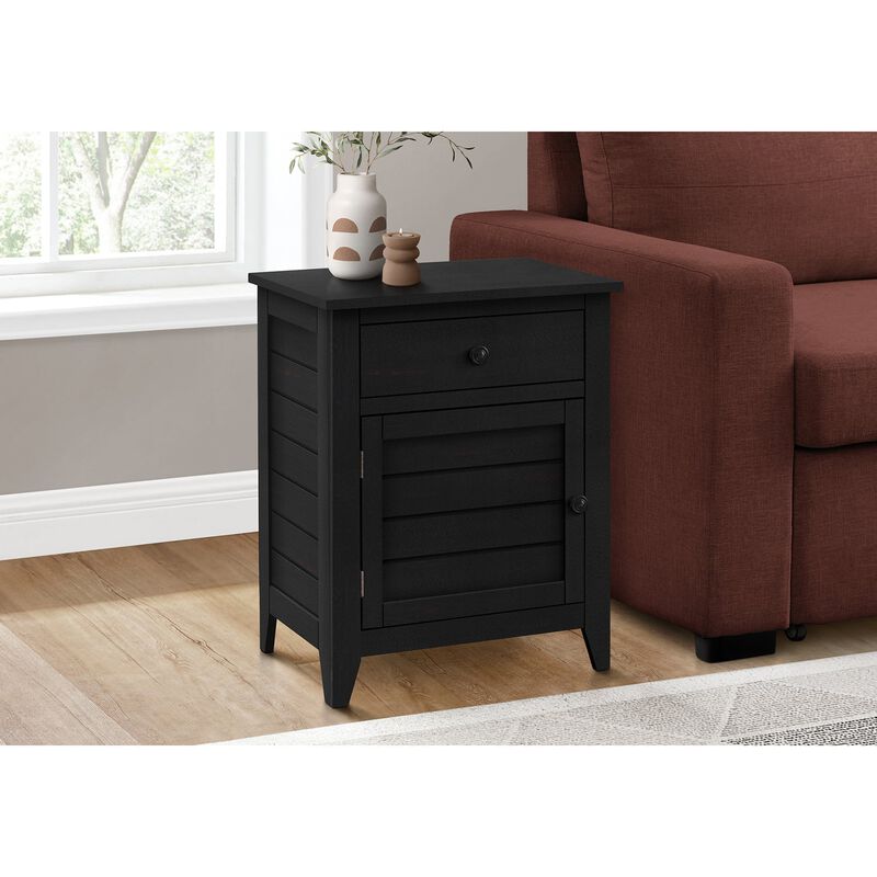 Monarch Specialties I 3951 - Accent Table, Nightstand, Storage Drawer, End, Side Table, Bedroom, Lamp, Storage,  Transitional