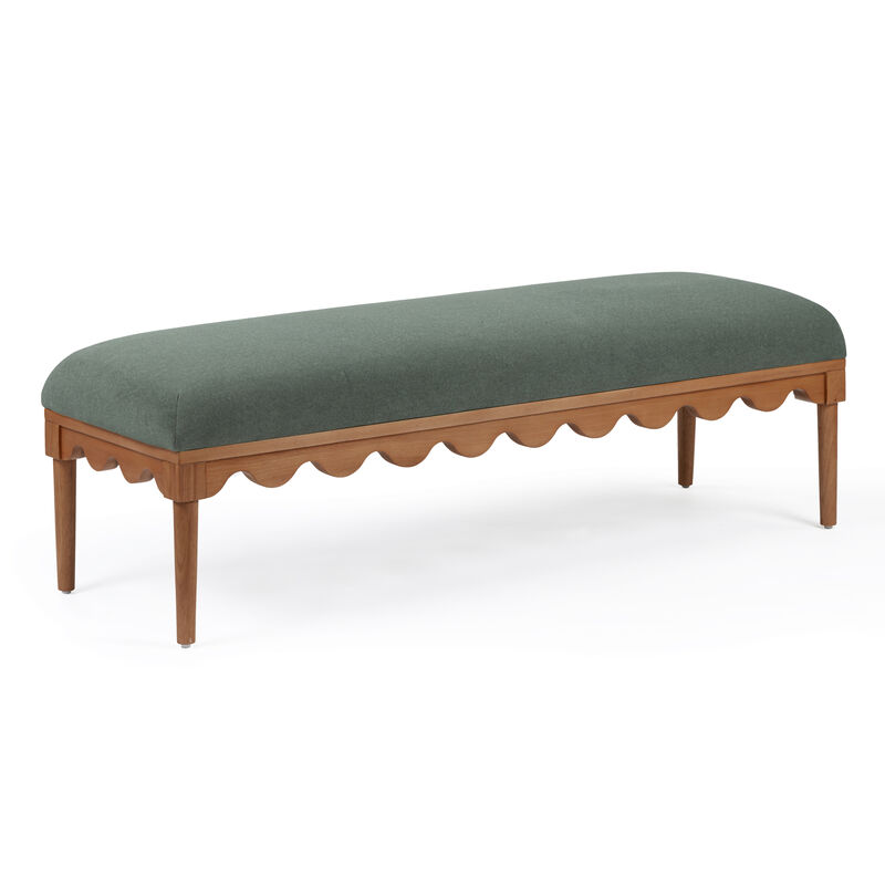 Oodle Bronze Vegan Mohair Bench in Walnut image number 0