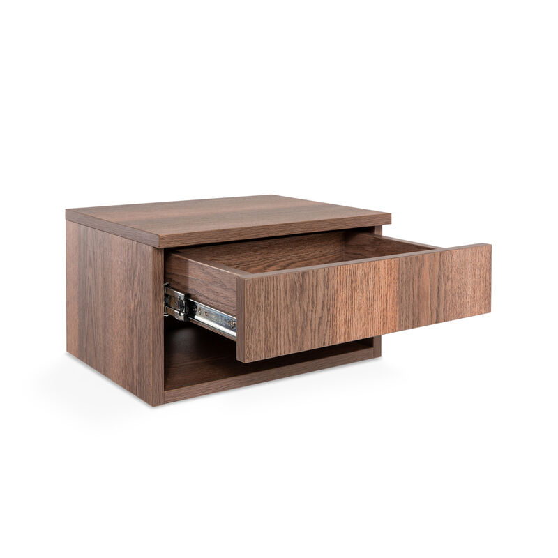 Ettore Mid-Century Modern Floating Wall Mounted Nightstand with Soft-Close Drawer and Cable Hole (Set of 2) image number 6