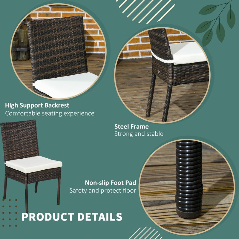 Hivvago Patio Seating Set with 4 Rattan Chairs image number 5