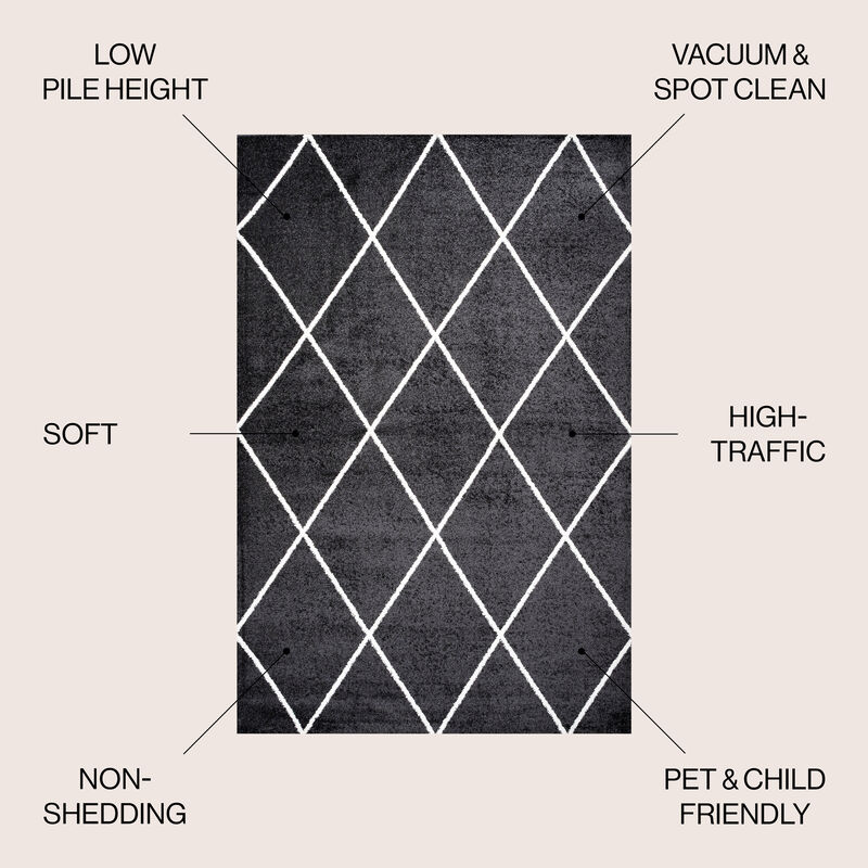 Cole Minimalist Diamond Trellis Area Rug