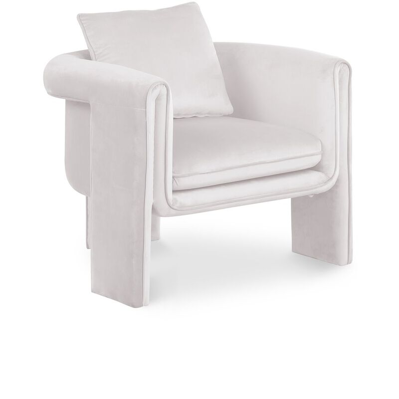 Meridian Furniture Sloan Cream Velvet Accent Chair