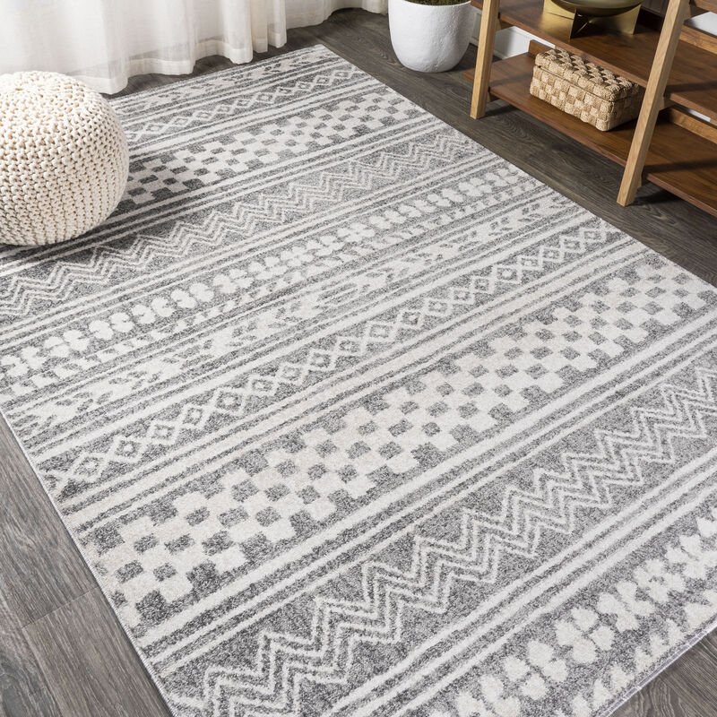 Imlil Tribal Geometric Stripe Area Rug