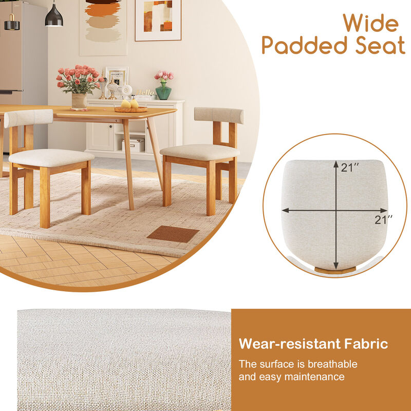 Dining Room Chair Set of 2 – Padded Upholstered Seat and Ergonomic Design